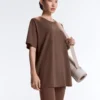 Oversize-T-Shirt aus Baumwollmischung mit kurzen Ärmeln