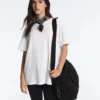 Oversize-T-Shirt aus Baumwollmischung mit kurzen Ärmeln