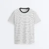 Oversize-T-Shirt aus Baumwollmischung mit kurzen Ärmeln und Kontraststreifen Oversize-T-Shirt aus Baumwollmischung mit kurzen Ärmeln und Kontraststreifen