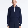 Pullover mit halbem Reissverschluss und hohem Kragen