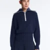 Pullover mit halbem Reissverschluss und hohem Kragen