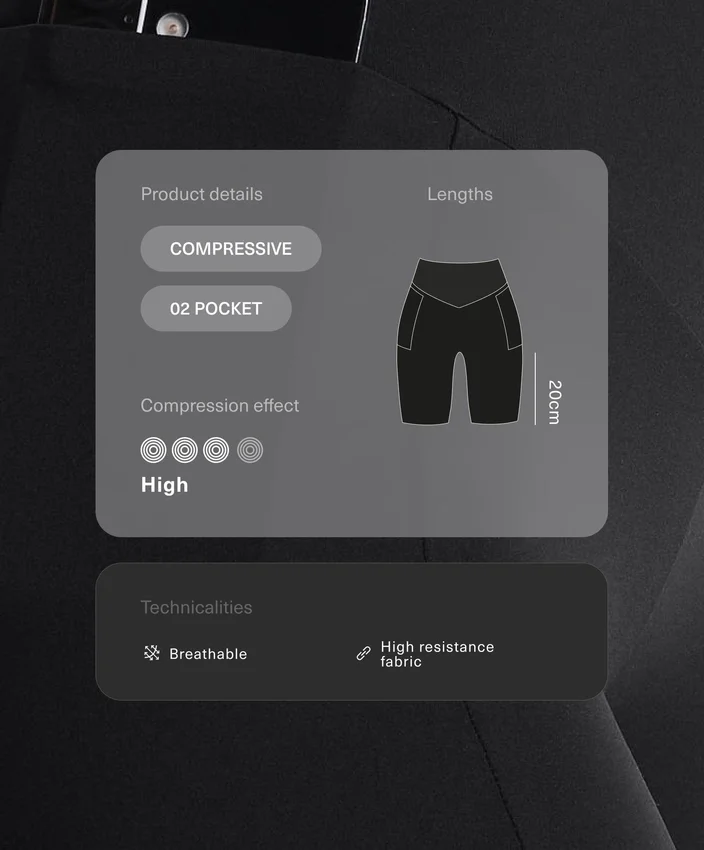 Radsport-Leggings mit hoher Taille und Compressive-Einsatz, 20 cm Radsport-Leggings mit hoher Taille und Compressive-Einsatz, 20 cm