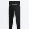 Reflektierende, hoch geschnittene, Compressive Core Control Leggings in Knöchellänge Reflektierende, hoch geschnittene, Compressive Core Control Leggings in Knöchellänge