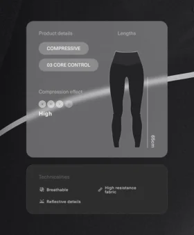 Reflektierende, hoch geschnittene, Compressive Core Control Leggings in Knöchellänge