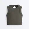 Ärmelloses Comfortlux-Tops mit Rippstrick Ärmelloses Comfortlux-Tops mit Rippstrick