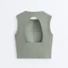 Ärmelloses Comfortlux-Tops mit Rippstrick Ärmelloses Comfortlux-Tops mit Rippstrick