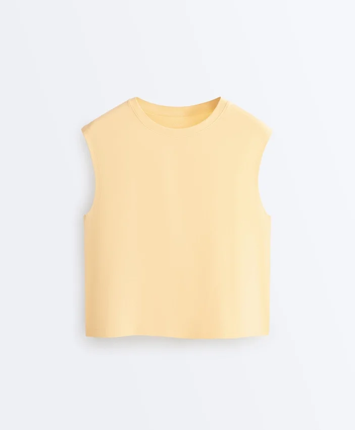 Ärmelloses T-Shirt aus Baumwollmischung Ärmelloses T-Shirt aus Baumwollmischung