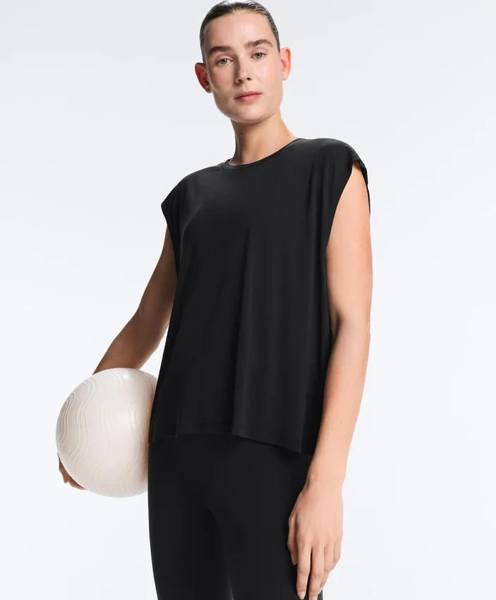 Ärmelloses T-Shirt aus Modal-Mischgewebe Ärmelloses T-Shirt aus Modal-Mischgewebe