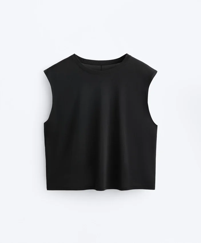 Ärmelloses T-Shirt aus Modal-Mischgewebe Ärmelloses T-Shirt aus Modal-Mischgewebe