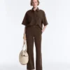 Slim-Fit-Piqué-Hose mit niedriger Leibhöhe aus Baumwolle Slim-Fit-Piqué-Hose mit niedriger Leibhöhe aus Baumwolle