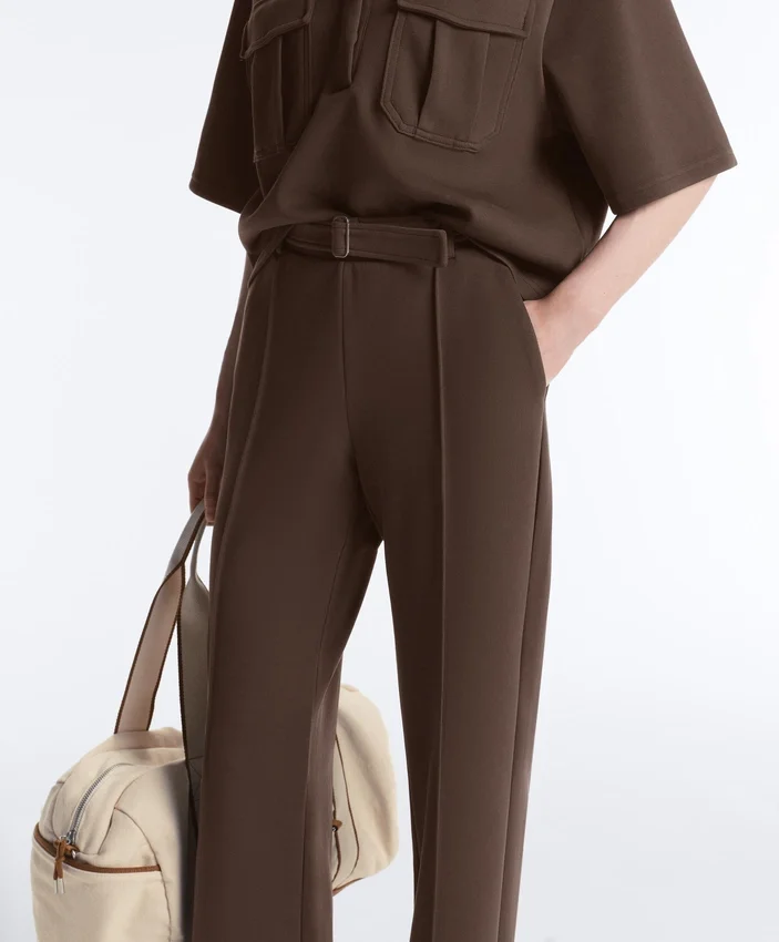 Slim-Fit-Piqué-Hose mit niedriger Leibhöhe aus Baumwolle Slim-Fit-Piqué-Hose mit niedriger Leibhöhe aus Baumwolle