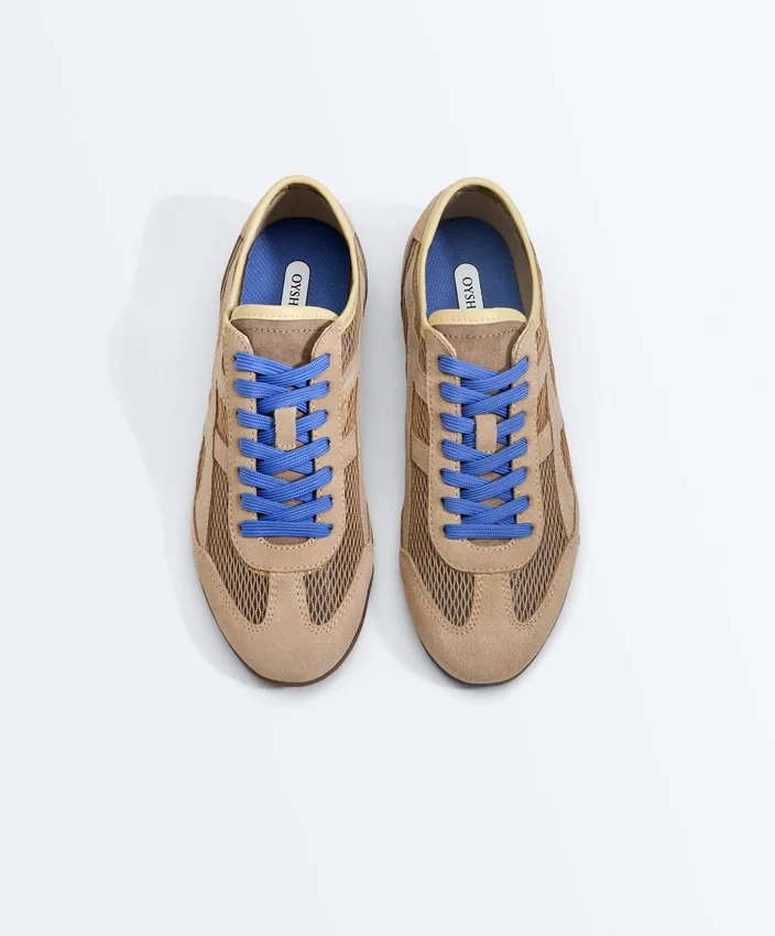 Sneaker aus Spaltwildleder und Mesh Sneaker aus Spaltwildleder und Mesh