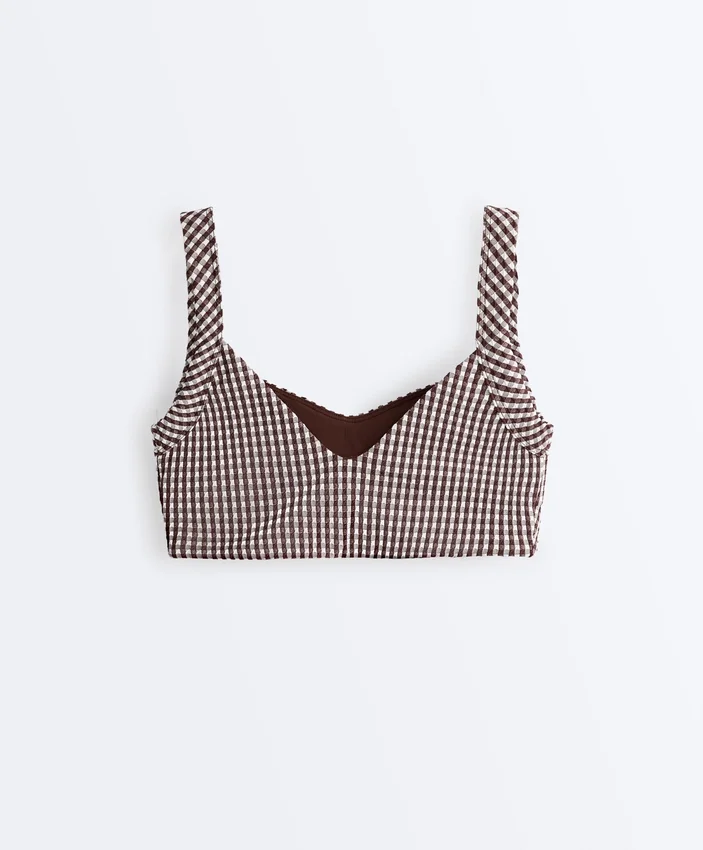 Sport-BH mit mittlerer Stützkraft im Gingham-Design Sport-BH mit mittlerer Stützkraft im Gingham-Design