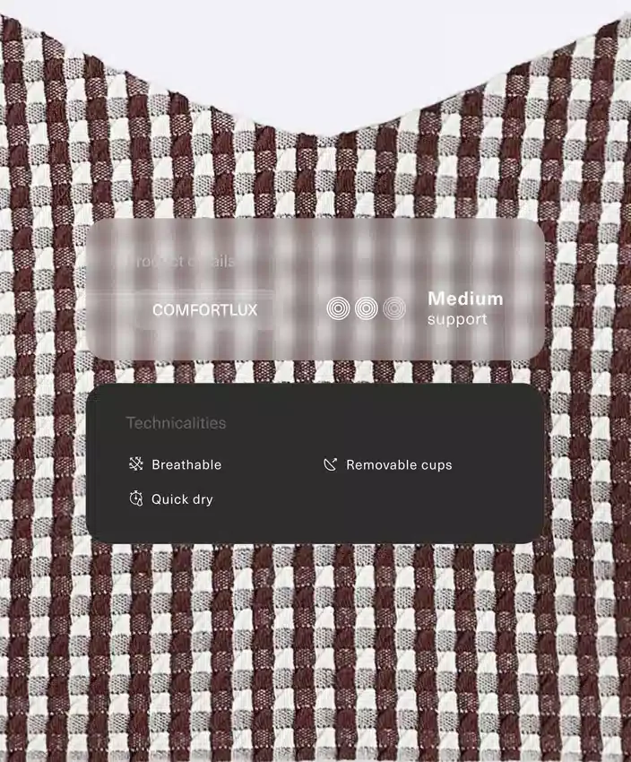 Sport-BH mit mittlerer Stützkraft im Gingham-Design Sport-BH mit mittlerer Stützkraft im Gingham-Design