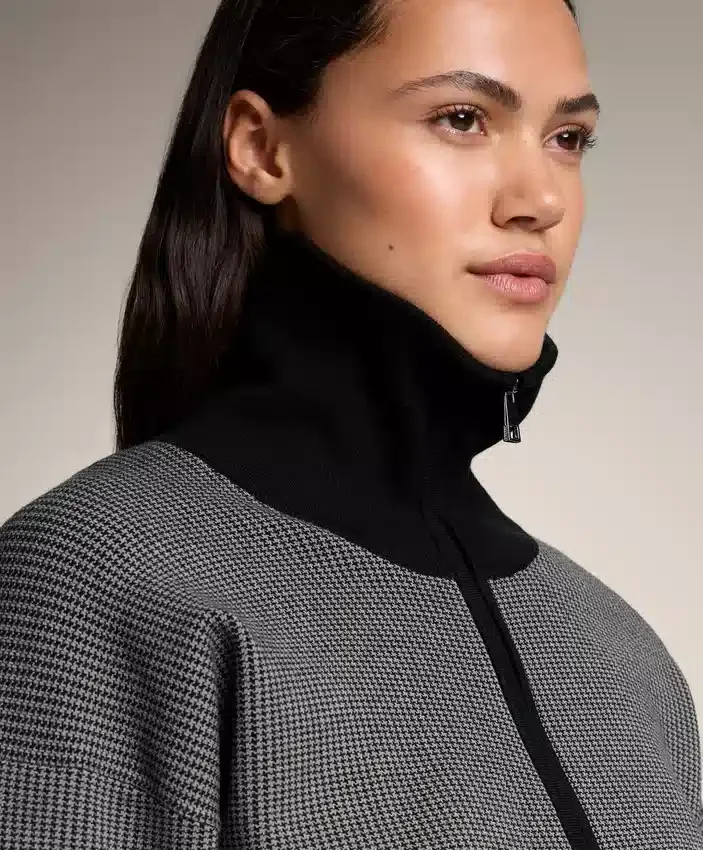 Strickjacke mit Hahnentrittmuster Strickjacke mit Hahnentrittmuster