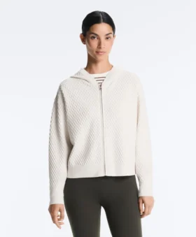 Strukturierte Strickjacke mit Kapuze