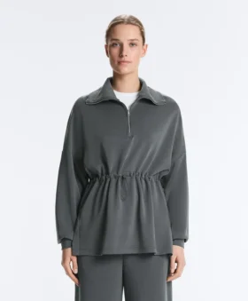 Sweatshirt mit halbem Reissverschluss aus Soft Touch-Modal Sweatshirt mit halbem Reissverschluss aus Soft Touch-Modal