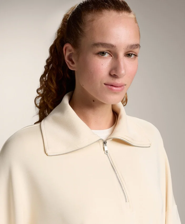Sweatshirt mit halbem Reissverschluss aus Soft Touch-Modal Sweatshirt mit halbem Reissverschluss aus Soft Touch-Modal