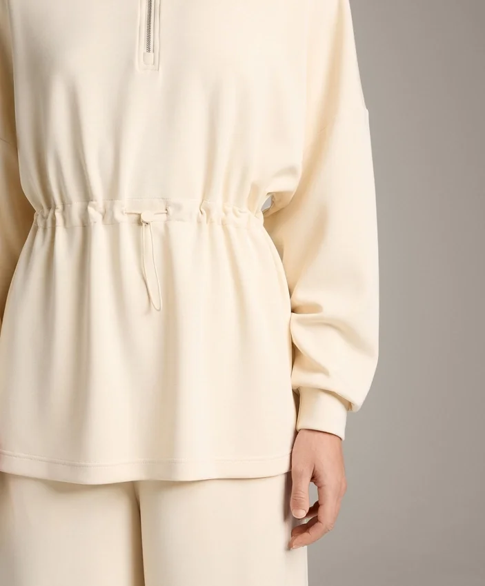 Sweatshirt mit halbem Reissverschluss aus Soft Touch-Modal Sweatshirt mit halbem Reissverschluss aus Soft Touch-Modal
