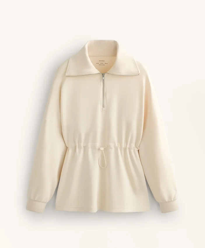 Sweatshirt mit halbem Reissverschluss aus Soft Touch-Modal Sweatshirt mit halbem Reissverschluss aus Soft Touch-Modal