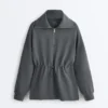 Sweatshirt mit halbem Reissverschluss aus Soft Touch-Modal Sweatshirt mit halbem Reissverschluss aus Soft Touch-Modal