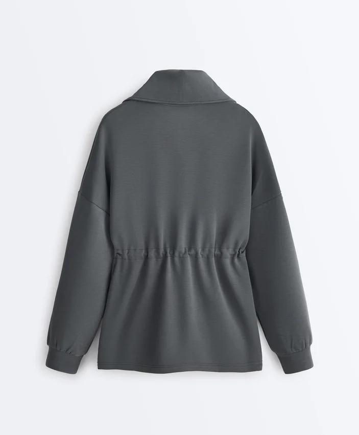 Sweatshirt mit halbem Reissverschluss aus Soft Touch-Modal Sweatshirt mit halbem Reissverschluss aus Soft Touch-Modal