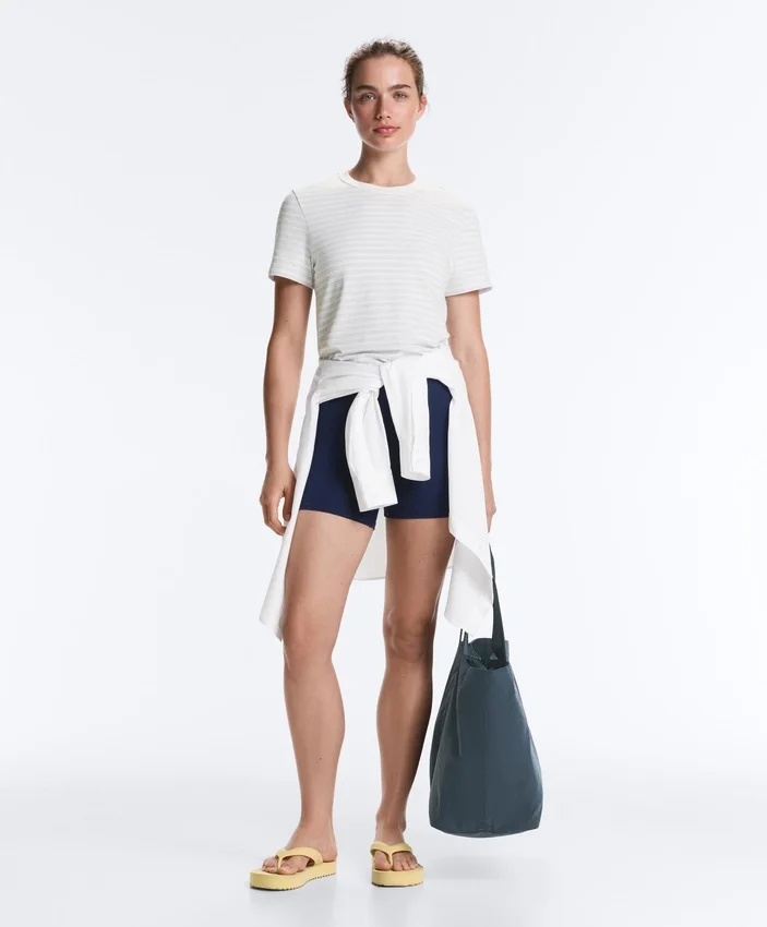 T-Shirt aus Baumwollmischung mit Streifen in Regular Fit T-Shirt aus Baumwollmischung mit Streifen in Regular Fit