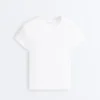 Tailliertes, kurzärmeliges T-Shirt aus Baumwollmischung Tailliertes, kurzärmeliges T-Shirt aus Baumwollmischung