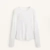 Tailliertes Langarm-T-Shirt aus Baumwoll-Modal-Rippstoff Tailliertes Langarm-T-Shirt aus Baumwoll-Modal-Rippstoff