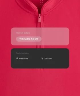 Technisches, ärmelloses T-Shirt mit halbem Reissverschluss
