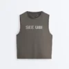 Technisches, ärmelloses T-Shirt mit Text