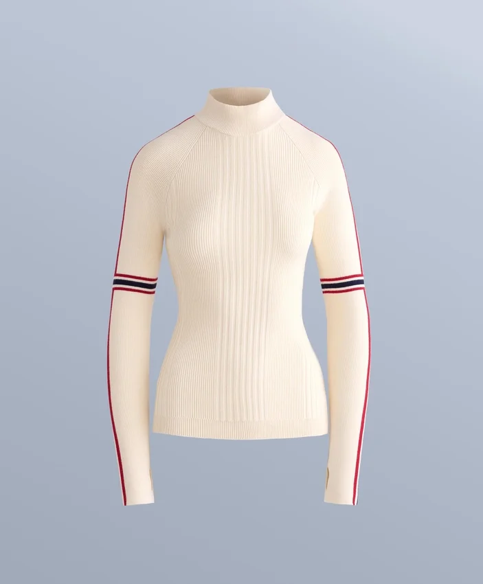 Thermisches T-Shirt aus Strick mit kontrastierenden Details Thermisches T-Shirt aus Strick mit kontrastierenden Details