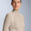 Thermo-T-Shirt mit kontrastierendem Rippstrick