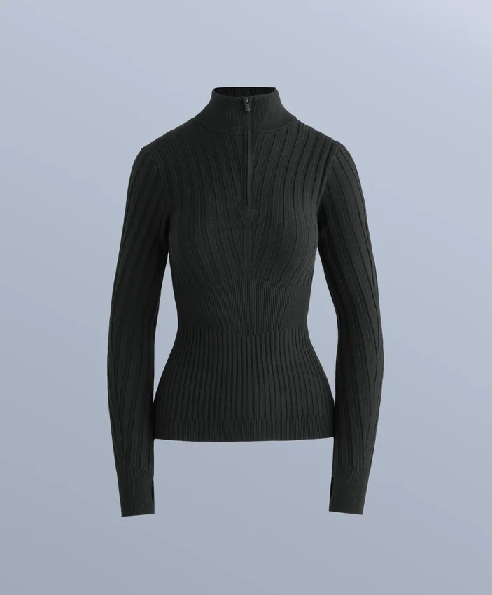 Thermounter-T-Shirt aus Rippstrick mit Schirm Thermounter-T-Shirt aus Rippstrick mit Schirm