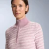Thermounterhemd aus geometrischem Jacquard-Strick als Oberteil Thermounterhemd aus geometrischem Jacquard-Strick als Oberteil