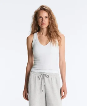 Top aus Modal-Mischgewebe mit Rippmuster