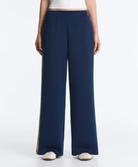Twill-Hose mit geradem Bein und seitlichem Band