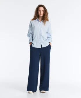 Twill-Hose mit geradem Bein und seitlichem Band