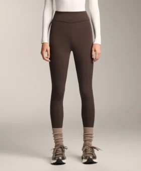Warme, hoch geschnittene, knöchellange Leggings mit Taschen, 70 cm