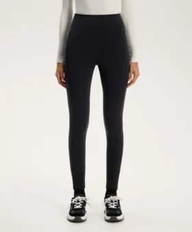 Warme, hoch geschnittene, knöchellange Leggings mit Taschen, 70 cm