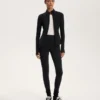 Warme, hoch geschnittene, knöchellange Leggings mit Taschen, 70 cm