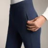 Warme, hoch geschnittene, knöchellange Leggings mit Taschen, 70 cm