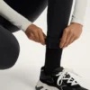 Warme, hoch geschnittene, knöchellange Leggings mit Taschen, 70 cm