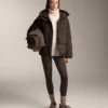 Warme, hoch geschnittene, knöchellange Leggings mit Taschen, 70 cm