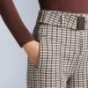 Wasserabweisende, bedruckte, hoch geschnittene Stretch-Skihose mit ausgestelltem Bein Wasserabweisende, bedruckte, hoch geschnittene Stretch-Skihose mit ausgestelltem Bein