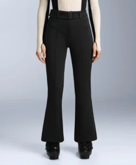Wasserabweisende, hoch geschnittene Stretch-Skihose mit ausgestelltem Bein Wasserabweisende, hoch geschnittene Stretch-Skihose mit ausgestelltem Bein