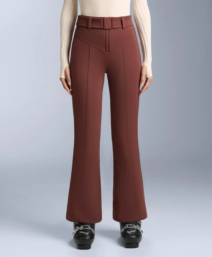 Wasserabweisende, hoch geschnittene Stretch-Skihose mit ausgestelltem Bein Wasserabweisende, hoch geschnittene Stretch-Skihose mit ausgestelltem Bein