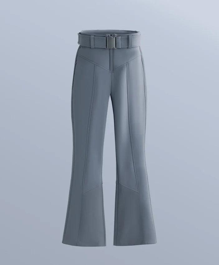 Wasserabweisende, hoch geschnittene Stretch-Skihose mit ausgestelltem Bein Wasserabweisende, hoch geschnittene Stretch-Skihose mit ausgestelltem Bein