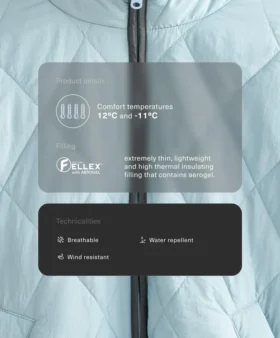 Wasserabweisende, mit Fellex® Aerogel gefütterte Jacke