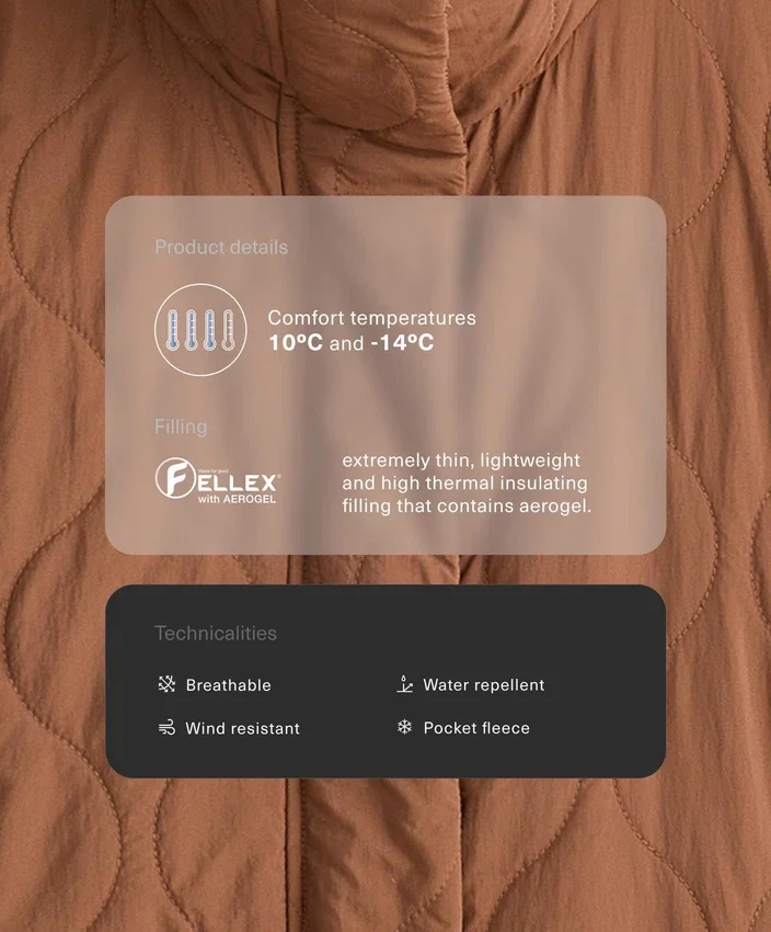 Wasserabweisende, mit Fellex® Aerogel gefütterte Jacke Wasserabweisende, mit Fellex® Aerogel gefütterte Jacke